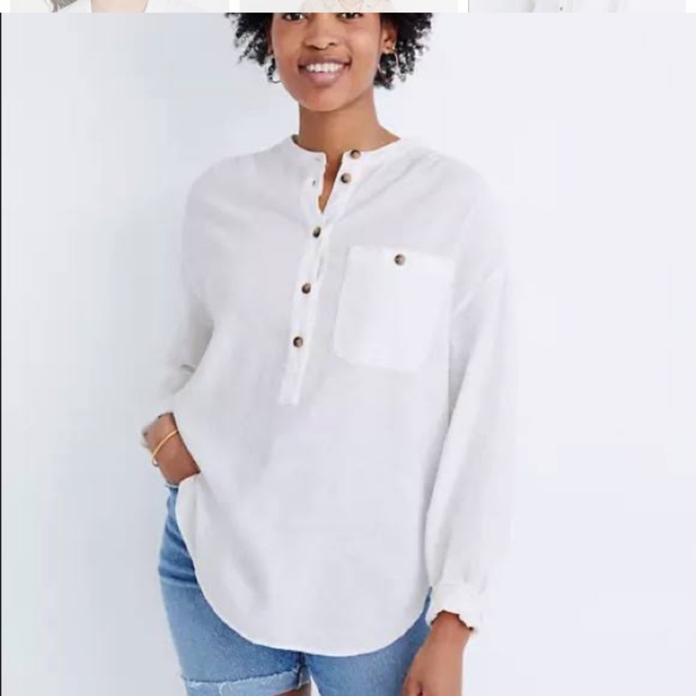 Madewell White Linen Tunic